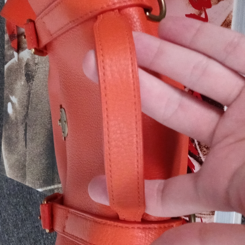 ๐Polo Ralph Lauren๐ - Orange Vachetta "School" Crossbody Satchel - Picture 7 of 16